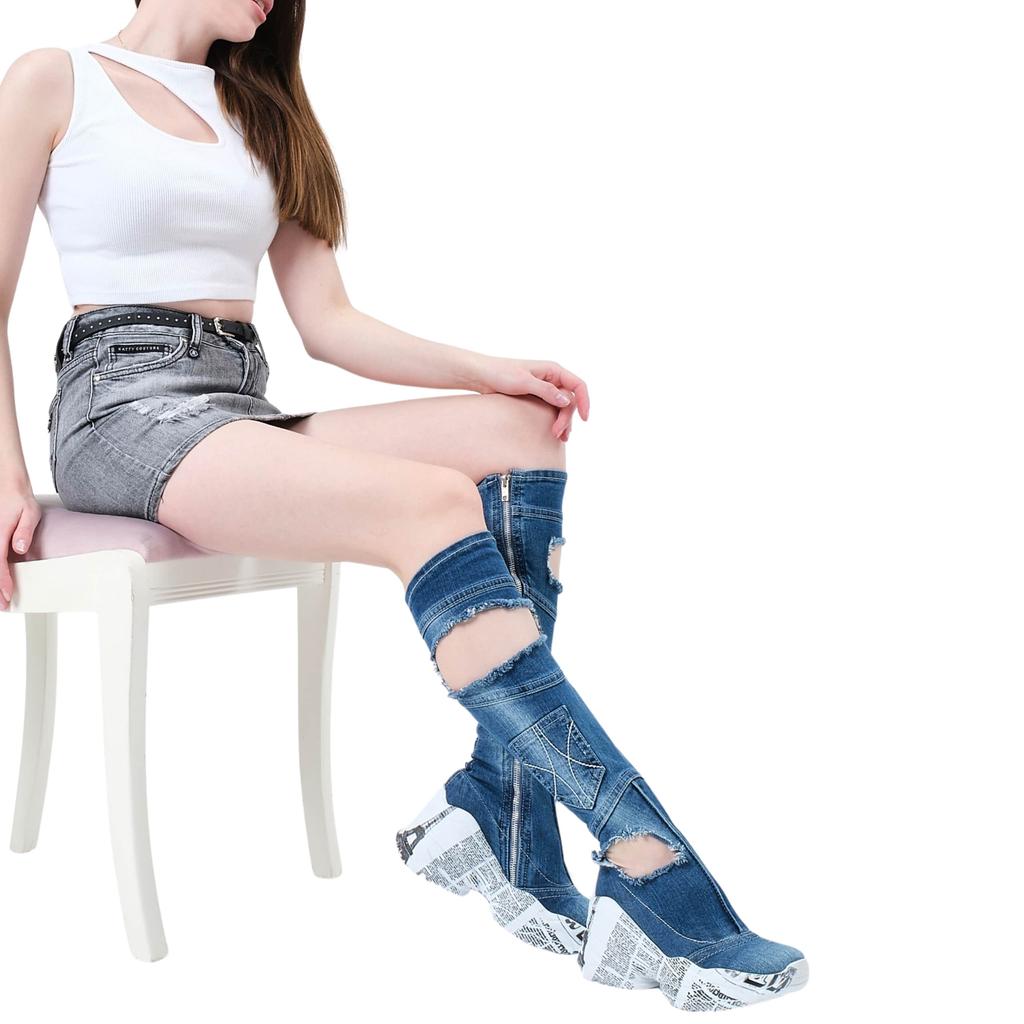 Джинсовые ботинки, женские спортивные ботинки, джинсовая обувь, джинсовые кроссовки, подарок на день рождения