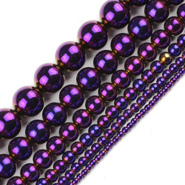 HGKLBB Round Hematite Beads Natural Stone 2/3/4/6/8/10mm Gold Color Plated Loose Beads Jewelry Bracelets Making DIY Accessories