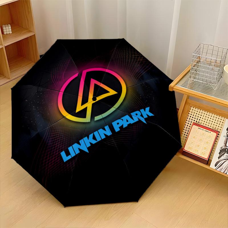 Принт Linkin Park 8?Автоматический зонт с ребрами, ветрозащитный, легкий, складной, для путешествий на открытом воздухе