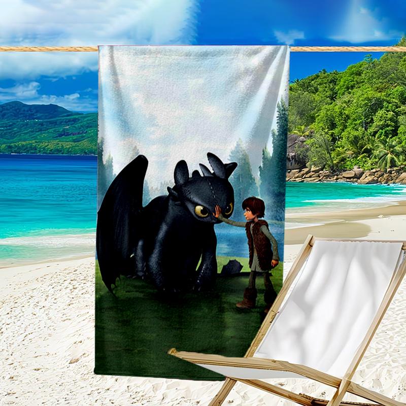 Ultra-Soft Beach Towel with Dragon Theme,Ideal for Pool - Camping, Diving - Perfect Travel Essential, Vibrant Beach Towel.