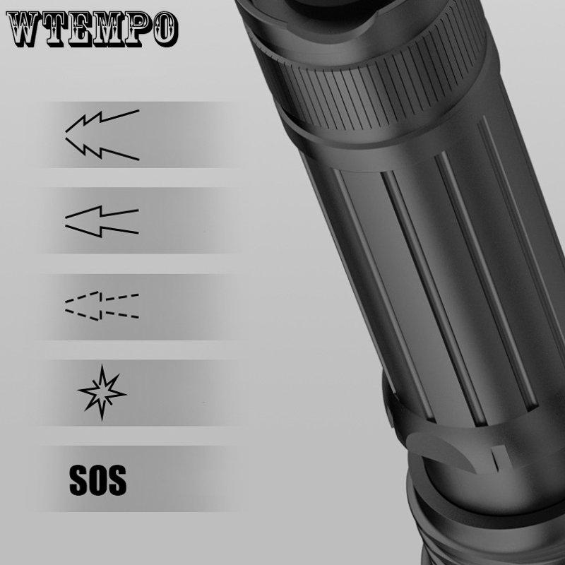 P50 Мощный фонарик, перезаряжаемый телескопический зум, мощный уличный водонепроницаемый светодиодный фонарик