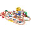 Childrens Wooden Small Train Track Collection Terminal Ferris Wheel Amusement Park Main Body Compatible with Electric Train Toys Pd21