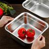 Квадратная корзина из нержавеющей стали для слива овощей и фруктов, кухонное сито для риса, фильтр, раковина, поднос для хранения еды, контейнер