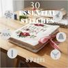 Beginner Embroidery Stitch Book with Fabric Pages, 30 Hand Embroidery Stitches for Adults, DIY Sewing Kit with Floral Motifs, Starter Practice Pattern