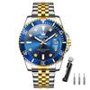 Gold and Silver Popular Waterproof Olevs Watches with Blue Analog Quartz and a Stylish Stainless Steel Case with a Date Function and a Simple Large A