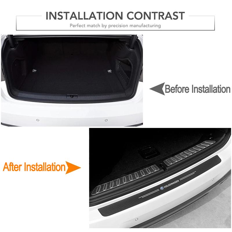 2026 Hot Sticker High-quality Carbon Fiber Car Door Sill Protector Sticker For Volkswagen R Golf Tiguan Jetta Transporter Passat