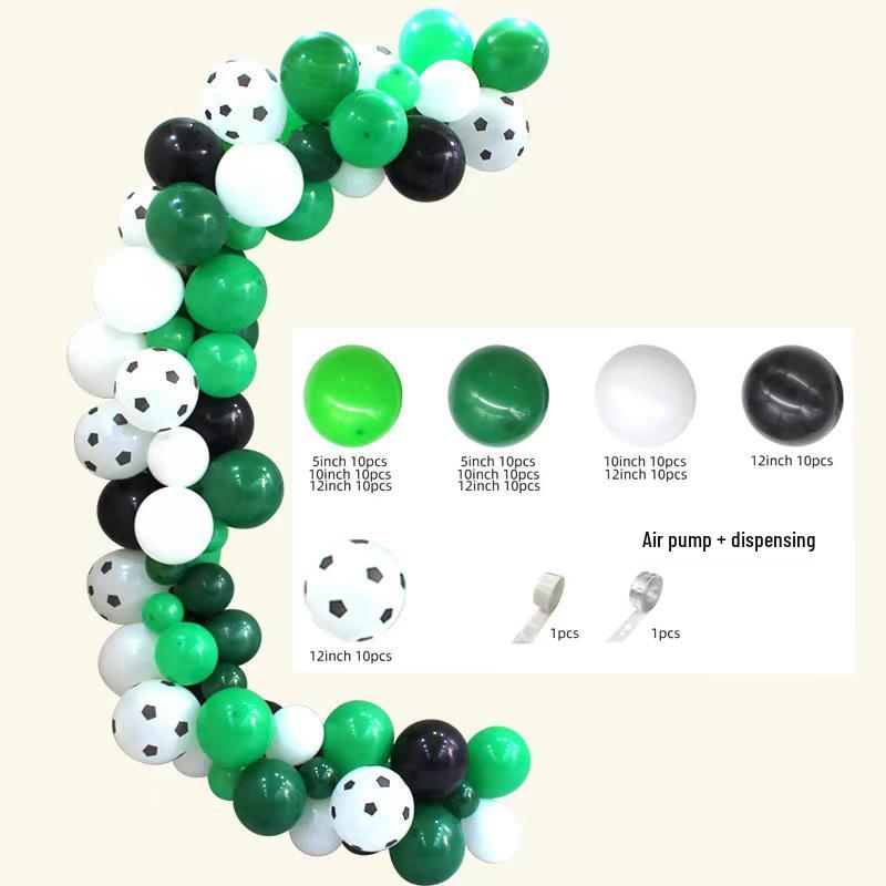 Набор декора для футбольной вечеринки в честь дня рождения: Тарелки, Чашки, Скатерть, Столовые приборы, Фон, Баннер и Воздушные шары.