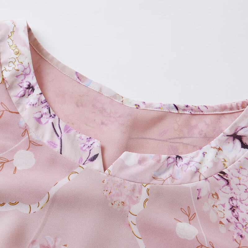 Платье миди А-силуэта из шифона с принтом для женщин Paster