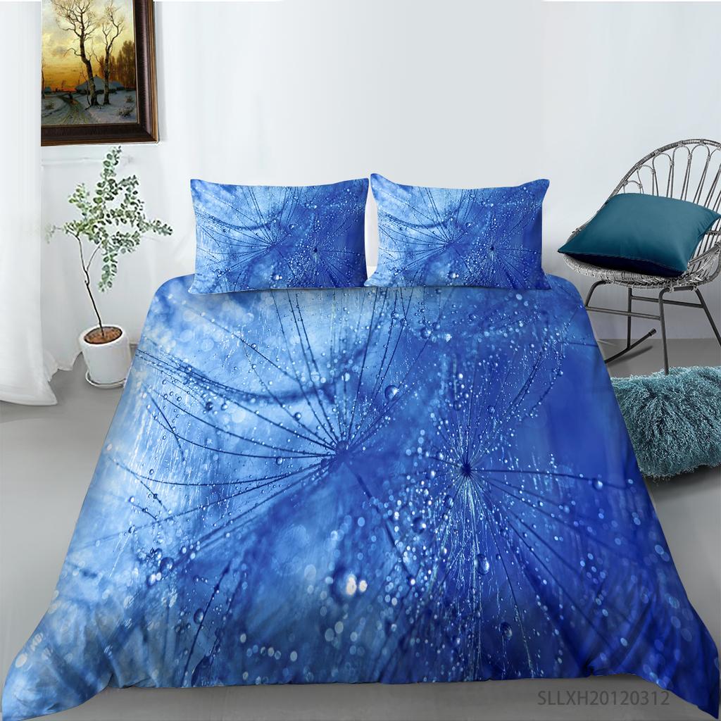 Постельное белье с 3D принтом одуванчика, односпальная двуспальная кровать, полноразмерная наволочка с растительным узором и пододеяльник 2 или 3, удобное украшение для дома