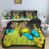 Butterfly Duvet Cover King Queen Size Animal Floral Bedding Set For Teens Adults Beautiful Flower 2/3pcs Polyester Quilt Cover