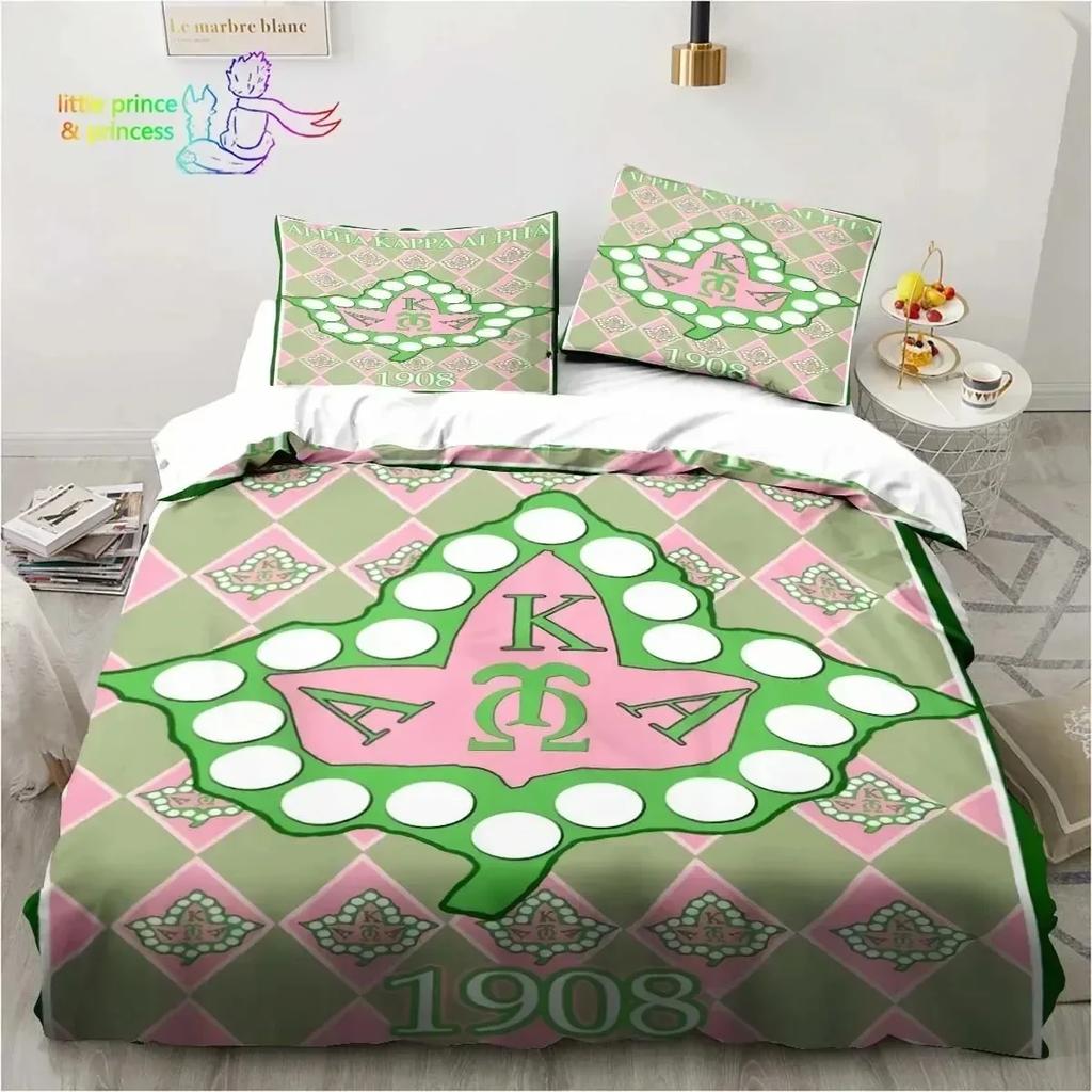 Luxury New 3D Print Alpha Sorority Kappa Alpha AKA Bedding Set Single Twin Full Queen King Size Bed Set Aldult Kid Bedroom
