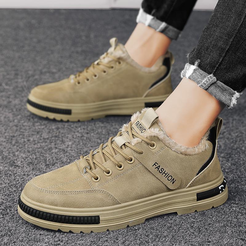 Зимние мужские толстые и мягкие теплые и модные низкие хлопковые туфли повседневные хлопковые туфли рабочая защитная обувь