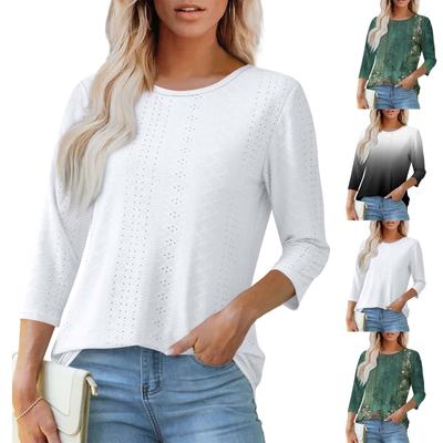 Женские футболки Элегантные повседневные рубашки с принтом Короткие рукава Летние топы Свободный крой