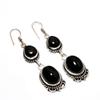 Ювелирные серьги ручной работы с черным ониксом, посеребренные 925 пробы, 2,46 дюйма
