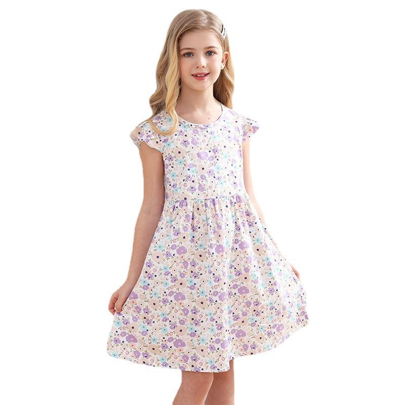 Children's Cotton Fashion Floral Princess Dress Summer Girls Sweet Dress