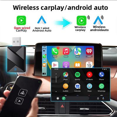 2025Новый Проводной к Беспроводному CarPlay Android Auto 2в1 Мини Адаптер Док-станция Автоматическое Подключение Plug&Play Bluetooth WiFi Универсальная Мини-коробка