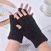 Alpaca Wool Half-Finger Gloves: Warm, Windproof, Breathable for Autumn & Winter, Outdoor Cycling.