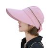 Solid Color Travel Ladies Bowknot Big Brim Women Cap Removable Sun Hat Fisherman Hat Bucket Hat