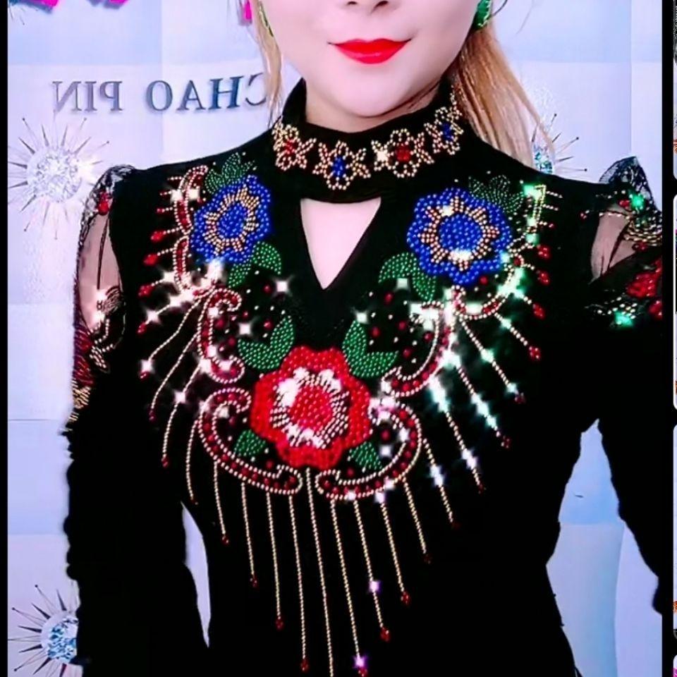 Женская приталенная футболка с длинным рукавом из кружева на флисовой подкладке, осень-зима 2025