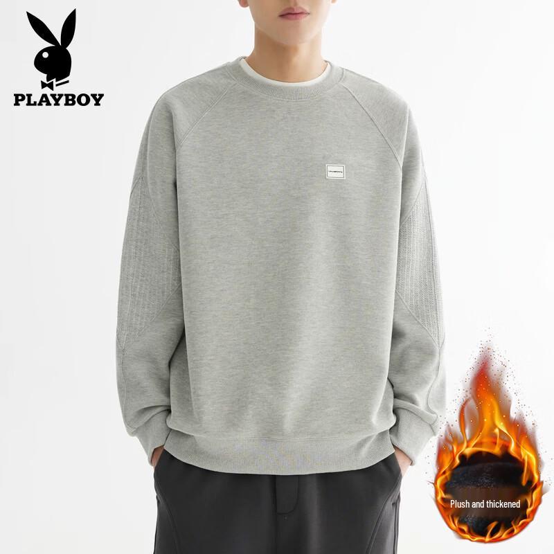 PLAYBOY Мужская толстовка с круглым вырезом и длинным рукавом, пэчворк
