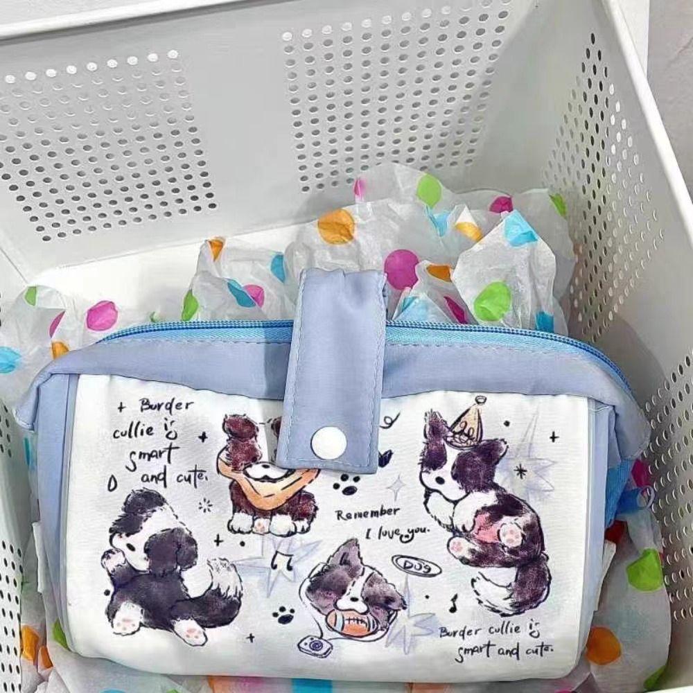 Large Capacity Puppy Stationery Bag Desktop Organizer Animal Pattern Pencil Bag  Stationery