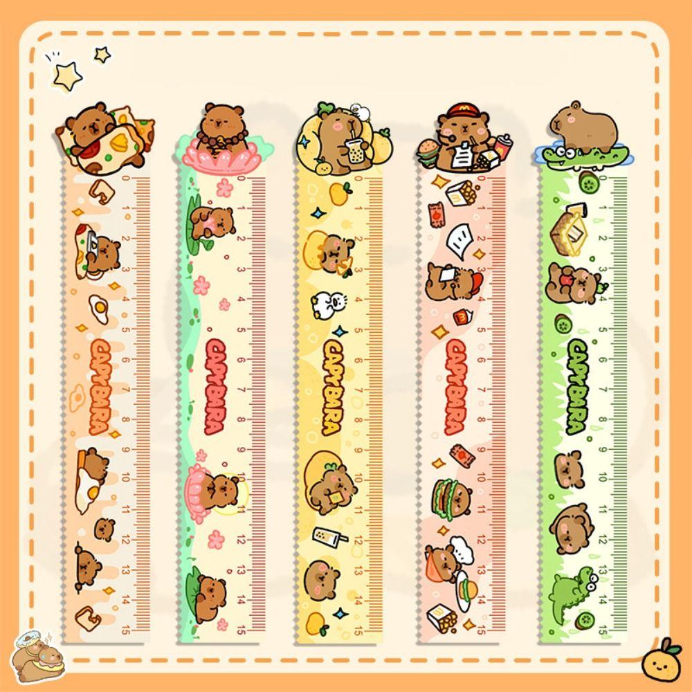 Acrylic Drawing Tools School Office Supplies Straight Ruler New Capybara Ruler