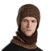 Outdoor Warm Winter Knitted  Hat & Scarf Set Stylish Knit  Cap For Men Women