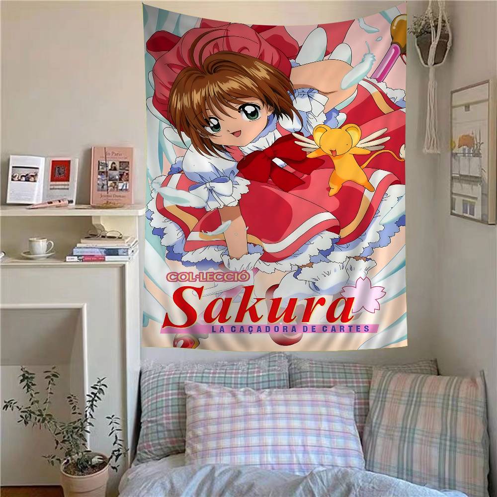 Аниме Cardcaptor Sakura Аниме Гобелен Хиппи Цветочный Настенный Ковер Декор для общежития Настенный Домашний Декор