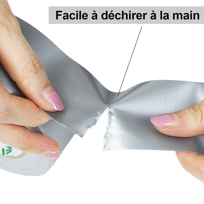 BOMEI PACK Unil - Ruban Adhésif Toilé Gris, Heavy Duty Duct Tape 5 rouleaux 50 mm x 50 m pour les travaux de réparation, fixatio32