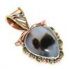 Natural Botswana Agate TwoTone 925 Solid Sterling Silver Gift Pendant 1.25" K5j86