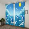 2 шт. шторы с рисунком рыб в морском стиле, декоративные шторы на карнизах для окон, украшения для спальни, гостиной, домашнего декора