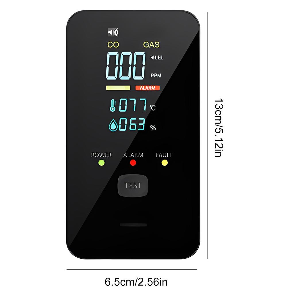 4-in-1 Portable Carbon Monoxide Alarm with Digital Display Plug-in Air Quality Monitor Real-Time CO Monitor for Home Kitchen RV