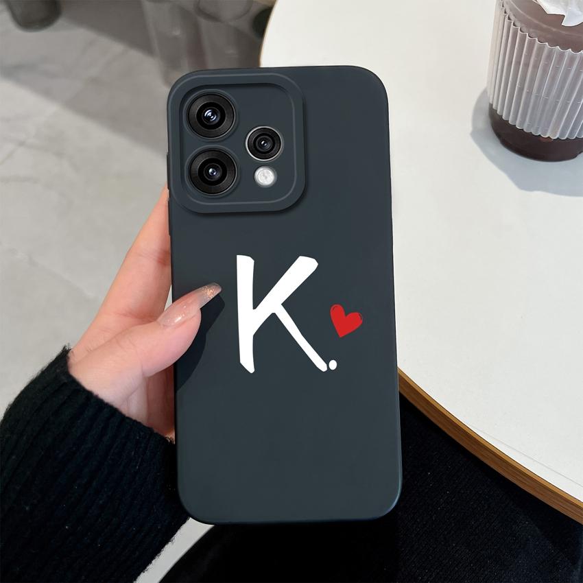 Милый Чехол для Телефона с Узором из Красных Сердечек и Букв для Oppo Reno 15 14 13 12 11 Pro 15F 14F 13F 12F 11F 5G Ударопрочный Силиконовый Чехол-Защита для Объектива Камеры
