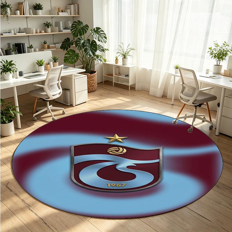 Trabzonspor FC Printed Round Crystal Velvet Rug Soft Non Slip Floor Carpet For Bedroom Holiday Gift