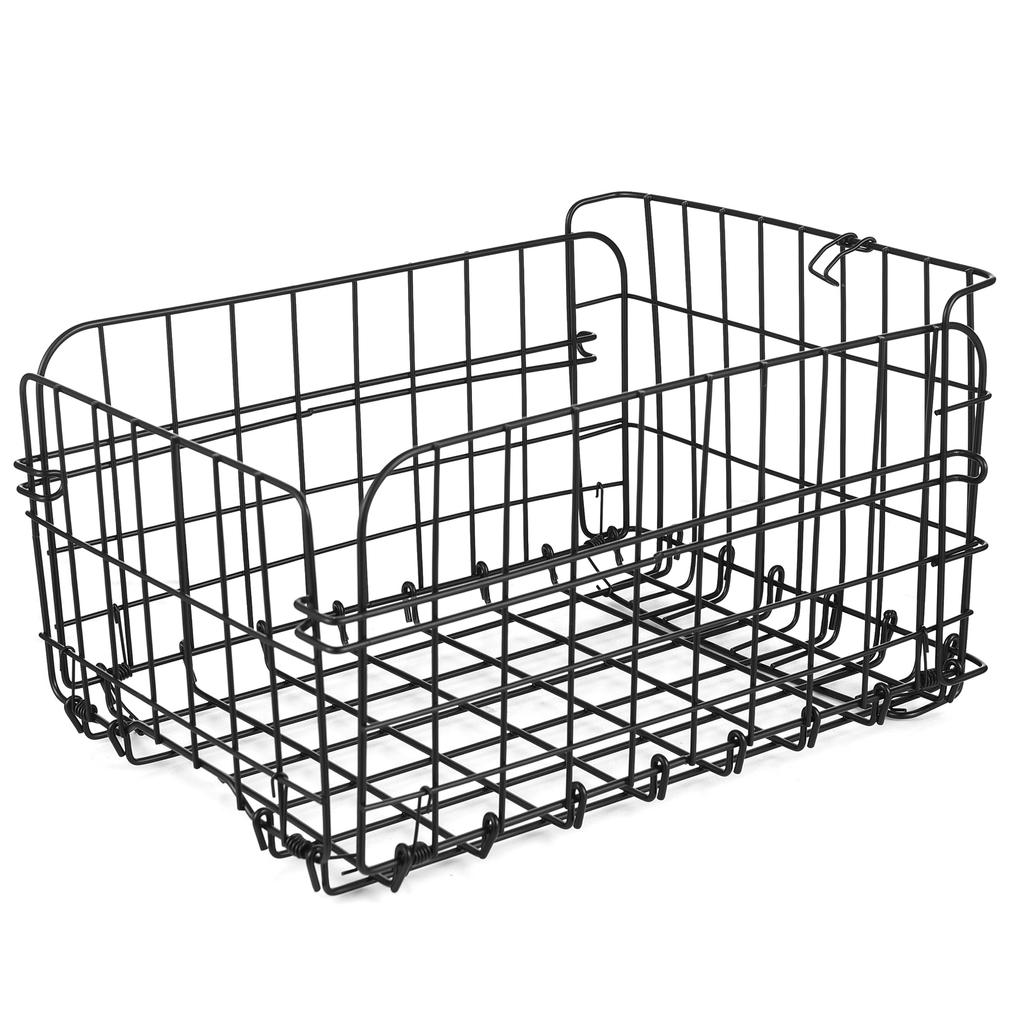 Folding Rear Bike Basket 60L with Removable Liner Bag Rain Cover Net Bag Quick Release Metal for Car