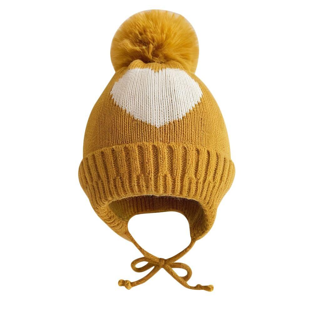 0-3Year Soft Baby Knitted Hat Solid Color Beanie Hats Windproof Winter Hat Boys Girls