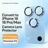 Для iPhone 14 15 16 Pro Max Объектив Камера Мгновенно Изменить на iPhone 18 Pro Max 17 Pro Ударопрочный Защита от царапин Закаленное Стекло Защитная Пленка Колпачок для Камеры