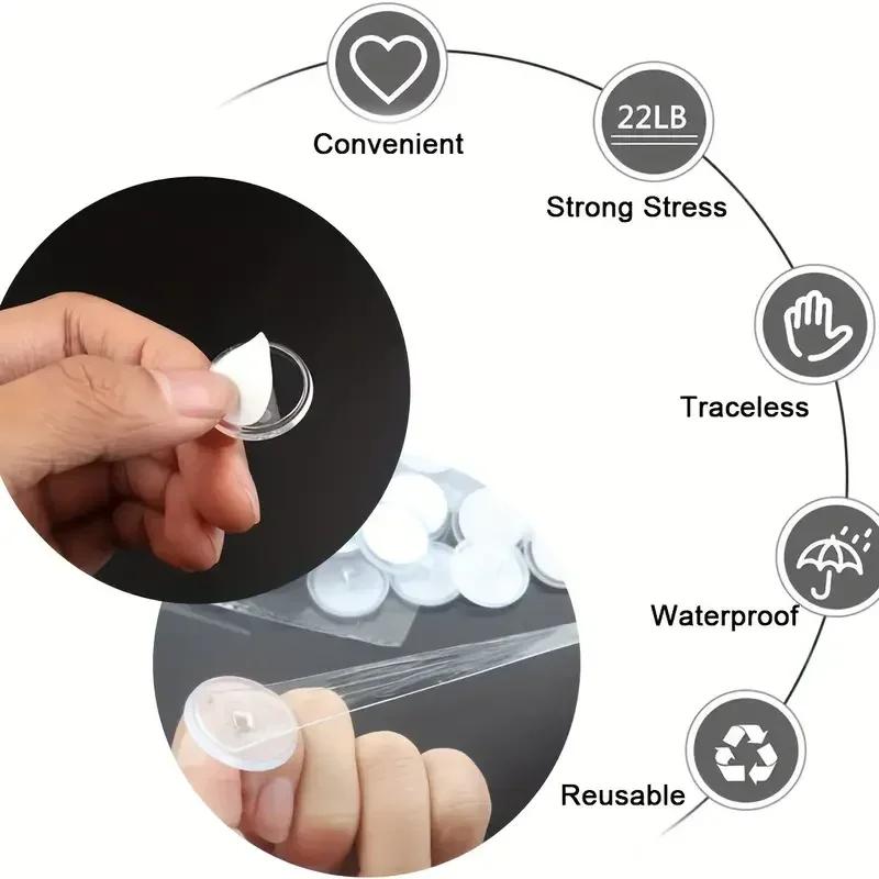 Потолочный Прочный Бесследный Маленький Дисковый Крючок Прозрачный Крючок-Присоска Домашнее Хранение Декоративное Подвешивание Постеров Самоклеящийся Крючок