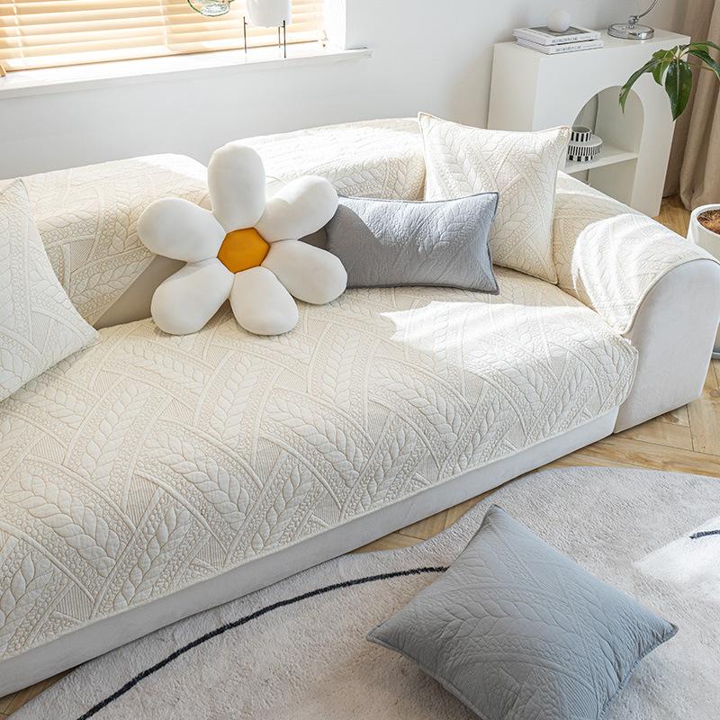Хлопчатобумажная универсальная нескользящая подушка для дивана Four Seasons, современный минималистичный комбинированный чехол на сиденье дивана