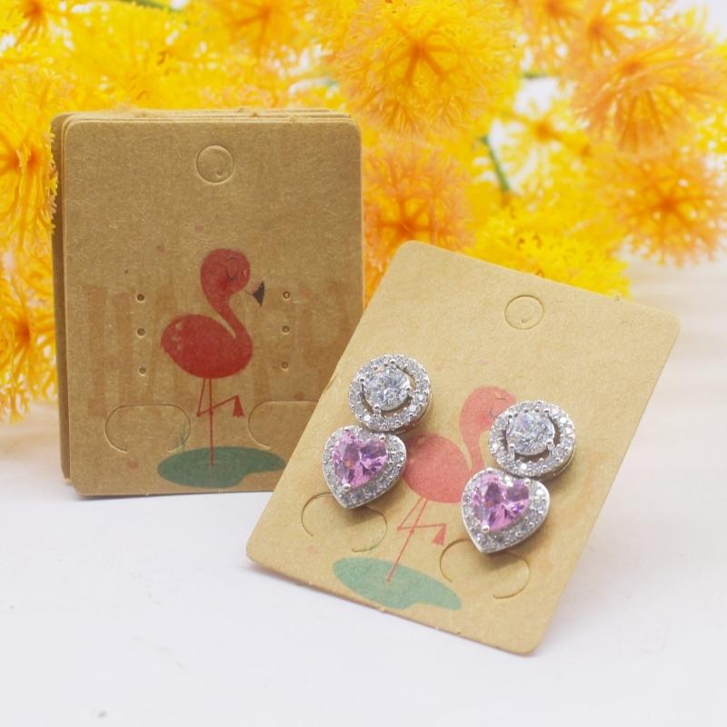 100 шт. Новая крафт-бумага для сережек 5x4 см Упаковочная карта для украшений ручной работы