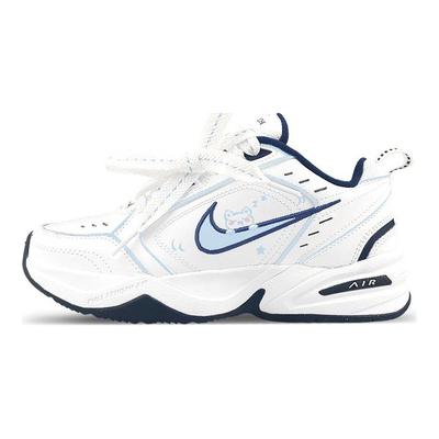 Air Monarch 4 Синтетическая кожа, Кожа Нескользящая Низкие Кроссовки на массивной подошве Унисекс Белый Синий 415445-102(Команда47-М4)