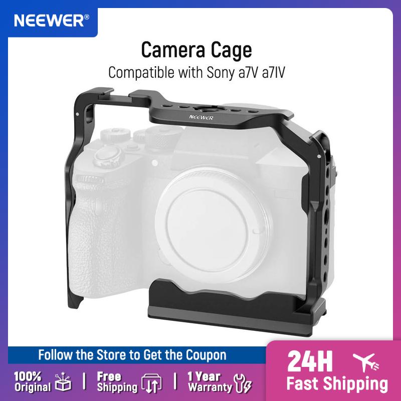 NEEWER CA102 Camera Cage Compatible with Sony a7V a7IV a7RIV a7RV a7SIII a1 | Aluminum Alloy Camera Full Cage Video Rig