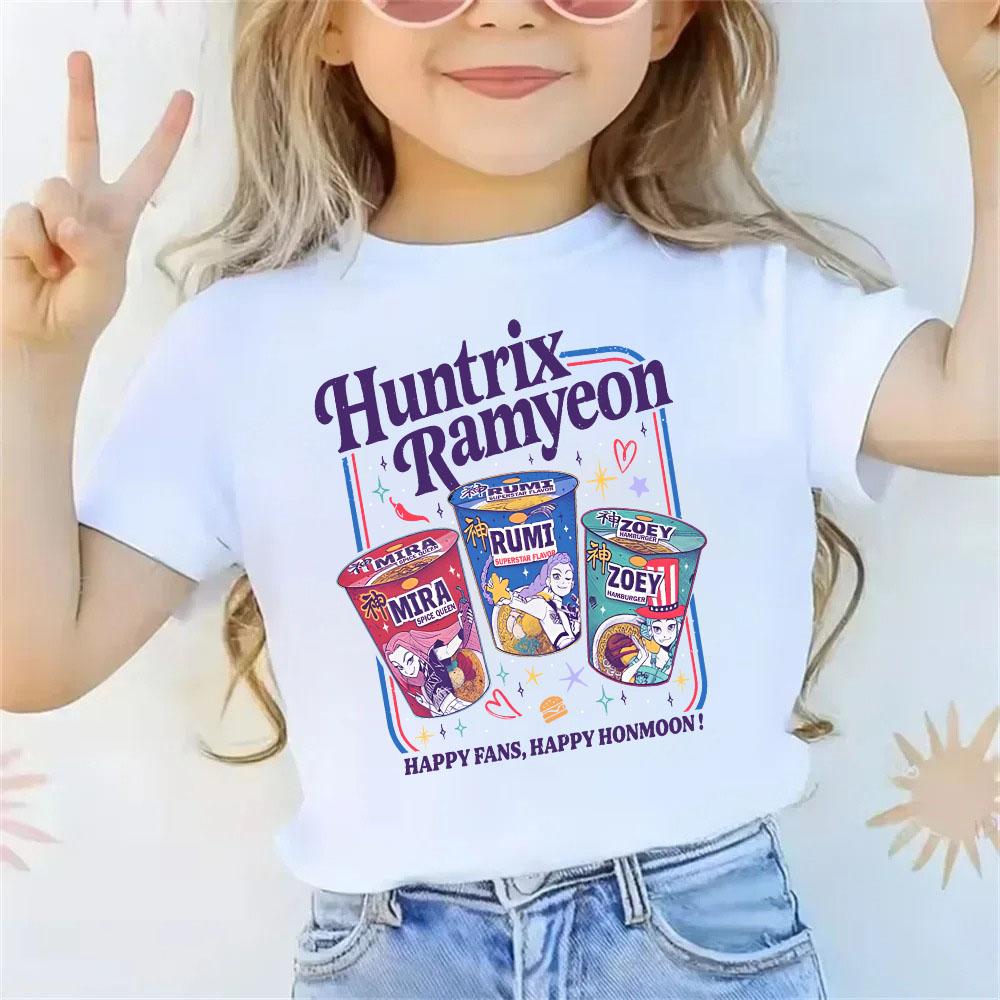 Летняя футболка K-Pop Охотники на демонов, короткий рукав, для повседневной носки, свободная, с графическим принтом, для девушек и парней