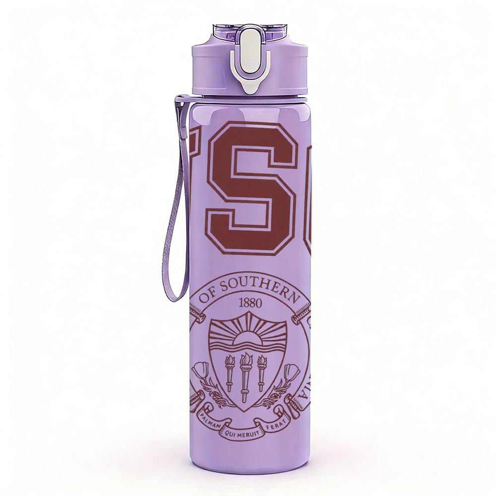 1PC USC University 750ml sports water bottle leakproof straw lid outdoor office home