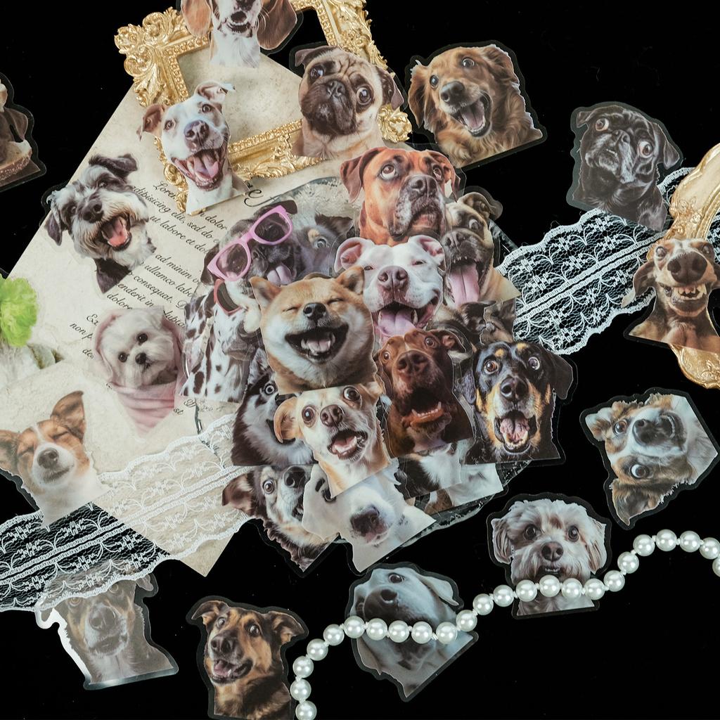 50 Реалистичных стикеров с эмодзи собаки для питомцев, Тематические декоративные материалы для блокнота с собаками, Водонепроницаемые стикеры