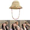 Складная соломенная шляпа, цветные деревянные бусины, шляпа от солнца, новая кепка от солнца