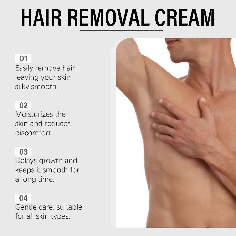 (3pcs)Intimate Private At Home Hair Removal Cream for Men - Painless, Flawless, Soothing Depilatory for Unwanted Coarse Male Body Hair