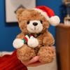 Christmas Hat Teddy Bear Doll Plush Toy Christmas Bear Doll Grabber Ragdoll Gift Cross
