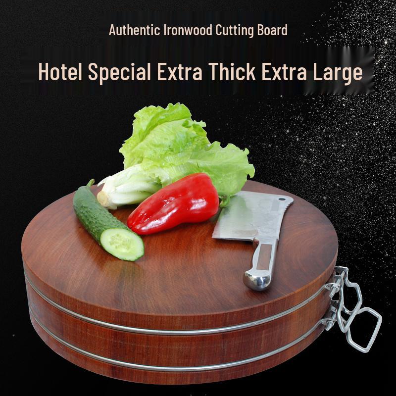 Extra Thick Ironwood Cutting Board - Solid Wood Chopping Block for Commercial and Household Use