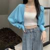 White Hollowed Out Knitted Cardigan Sweet Versatile Women Short Top Loose Shawl Thin Coat New Fashion Commuting Spring Autumn